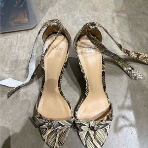 Alexandre Birman Snakeskin Heels - Tan and Cream